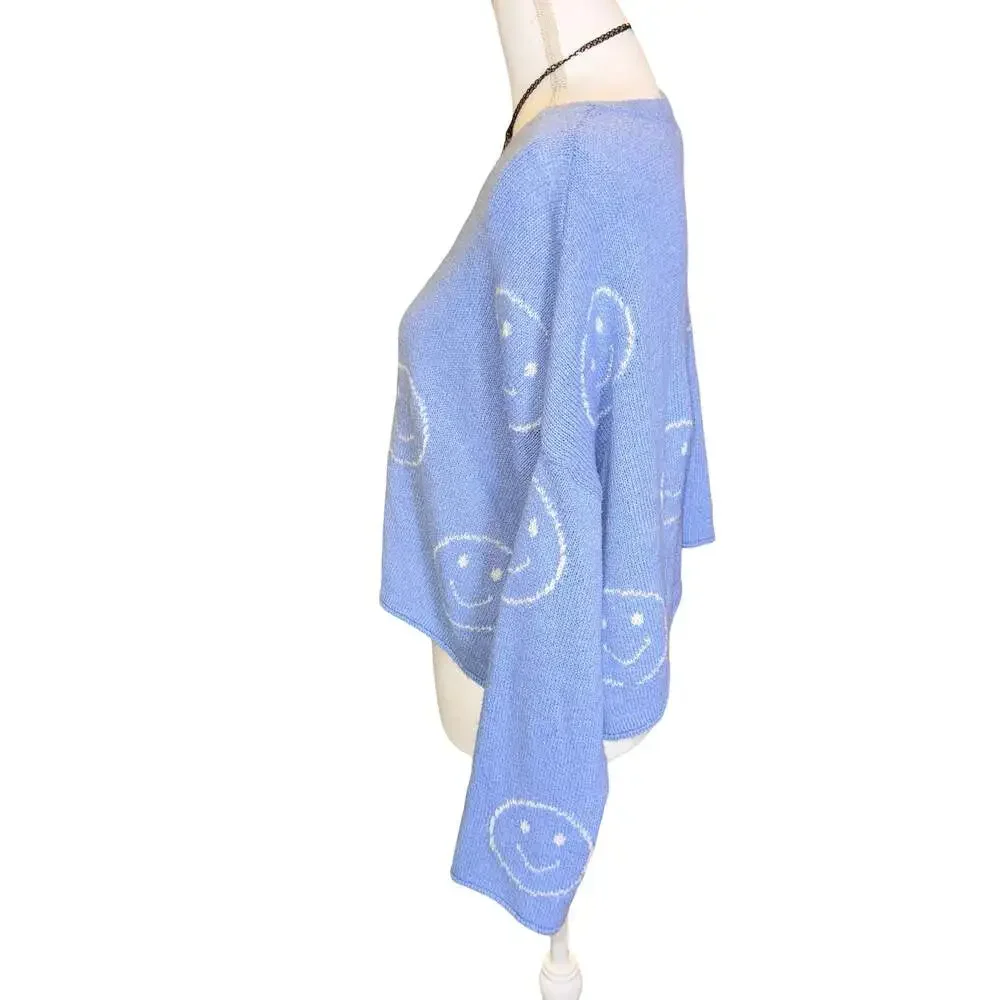 Sincerely Jules Blue Smiley Face Knit Loungewear Set size Small